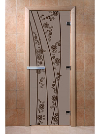 DoorWood Дверь "Весна цветы графит матовый"