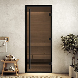 DoorWood Дверь "Хамам престиж бронза" в черном профиле