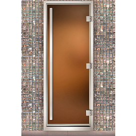 Дверь для паровых Maestro Woods Арабика Престиж бронза матовая (серая фурнитура)