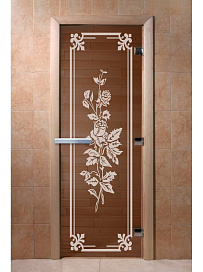DoorWood Дверь "Розы бронза" 1900*700, 6мм, 2 петли