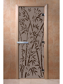 DoorWood Дверь "Бамбук и бабочки графит матовый"