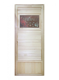 DoorWood Дверь "Вагонка эконом" со стеклом