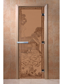 DoorWood Дверь "Банька в лесу бронза матовая"