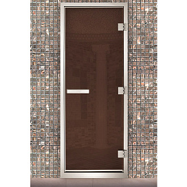 Дверь для паровых Maestro Woods Арабика бронза (серая фурнитура)