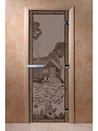 DoorWood Дверь "Банька в лесу графит матовый"