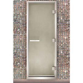 Дверь для паровых Maestro Woods Арабика сатин (серая фурнитура)