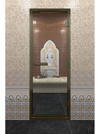 DoorWood Стеклянная дверь "Хамам в бронзовом профиле"