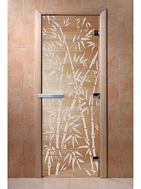 DoorWood Дверь "Бамбук и бабочки прозрачная"