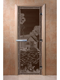 DoorWood Дверь "Банька в лесу графит"