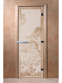 DoorWood Дверь "Банька в лесу сатин"